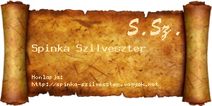 Spinka Szilveszter névjegykártya